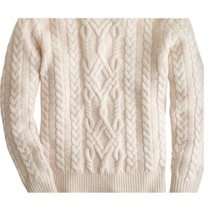 Shetland wool sweater with a classic Aran